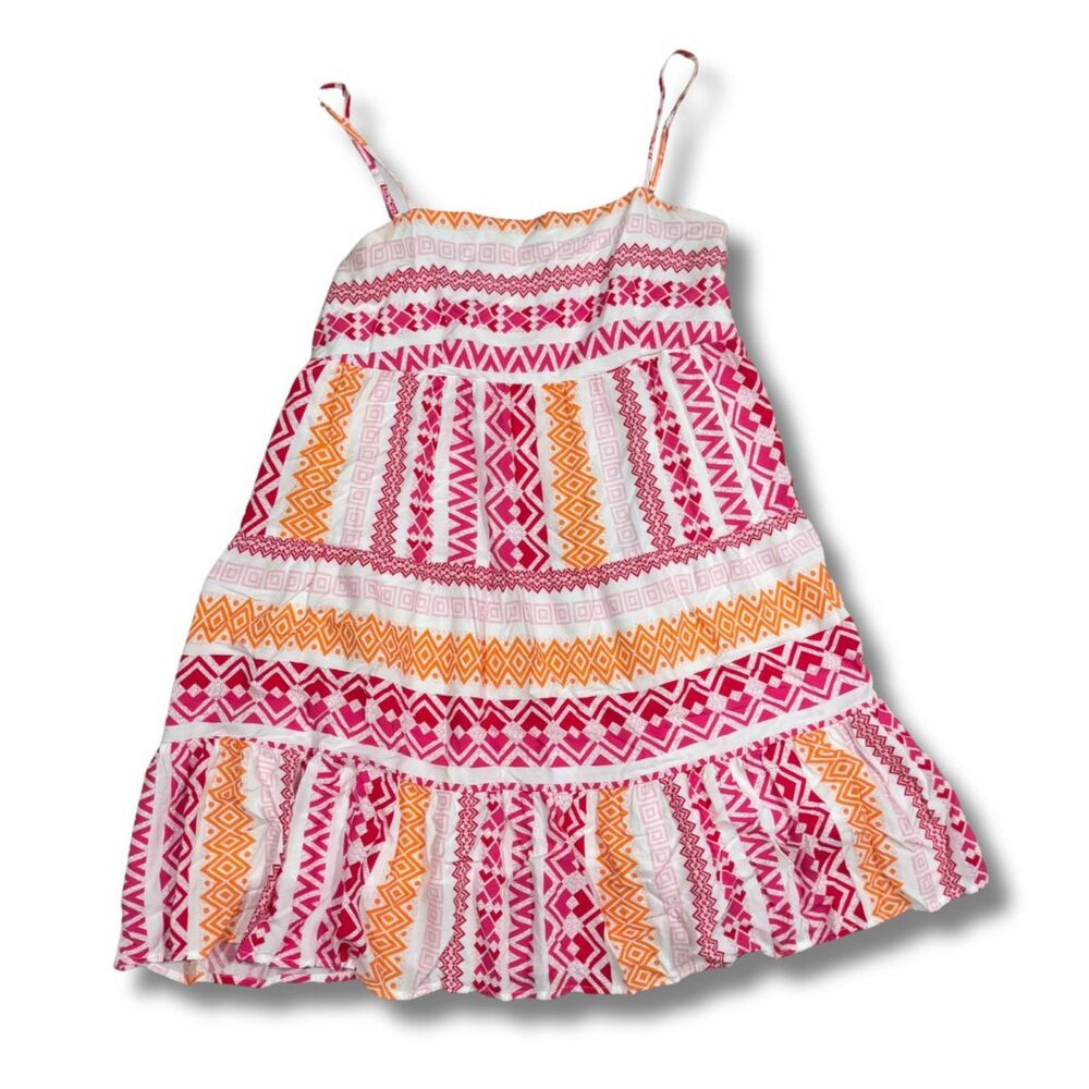 Cupshe Geo Print Cami Mini Dress - Pink Orange White, L